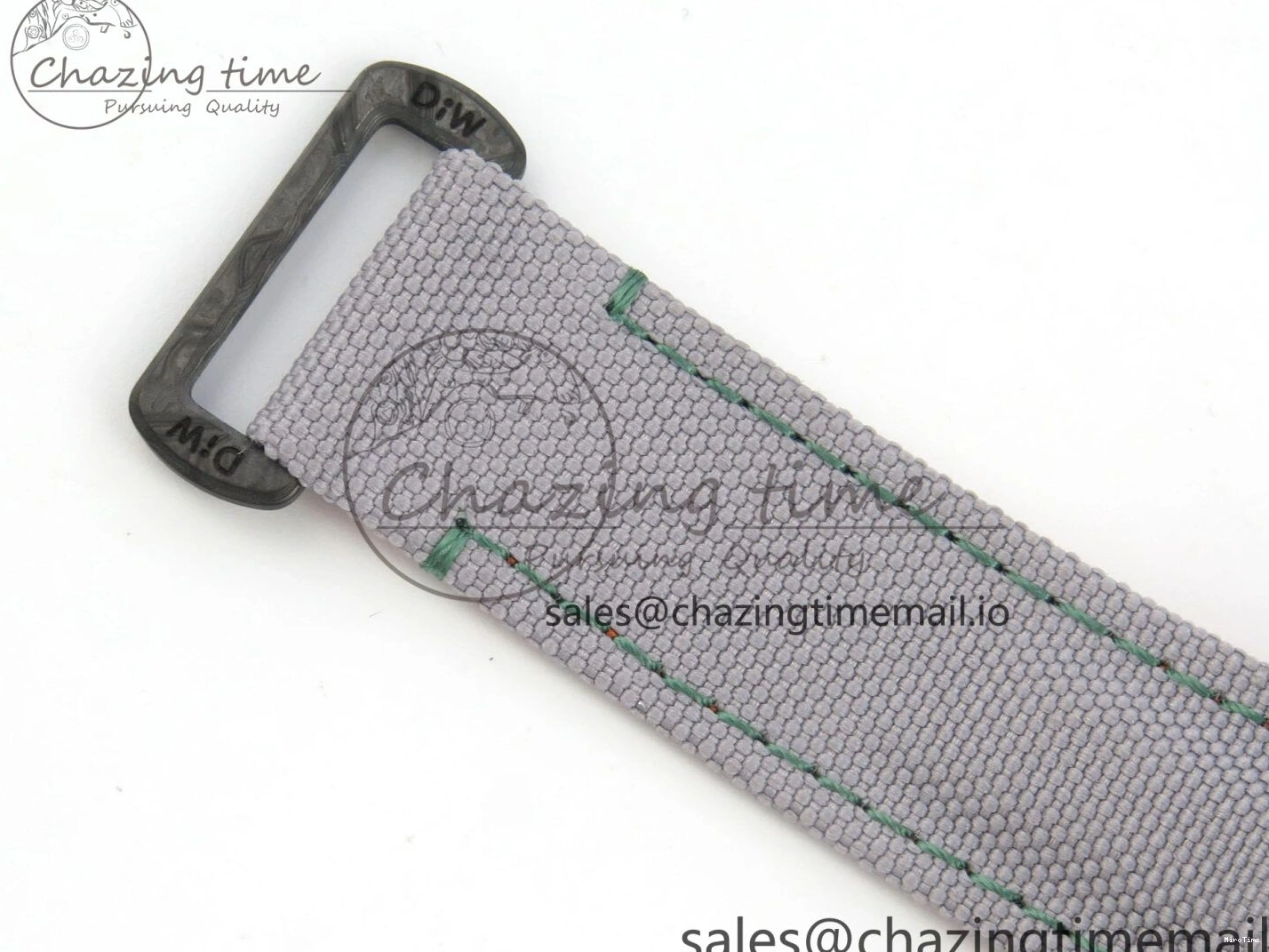 MiroTime 0312 TimelessDesign Daytona DIW Carbon Case and Bezel DIWF Edition White Green Dial on Grey Nylon Strap A 51